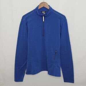 Mountain Equipment Co-op Men's Large Blue Fleece 1/4 Zip Pullover Jacket